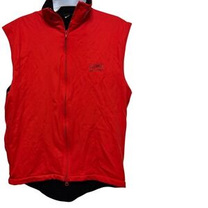 Gore Windstopper Cycling Vest Red Black Colorblock Full Zip Reflective Men L